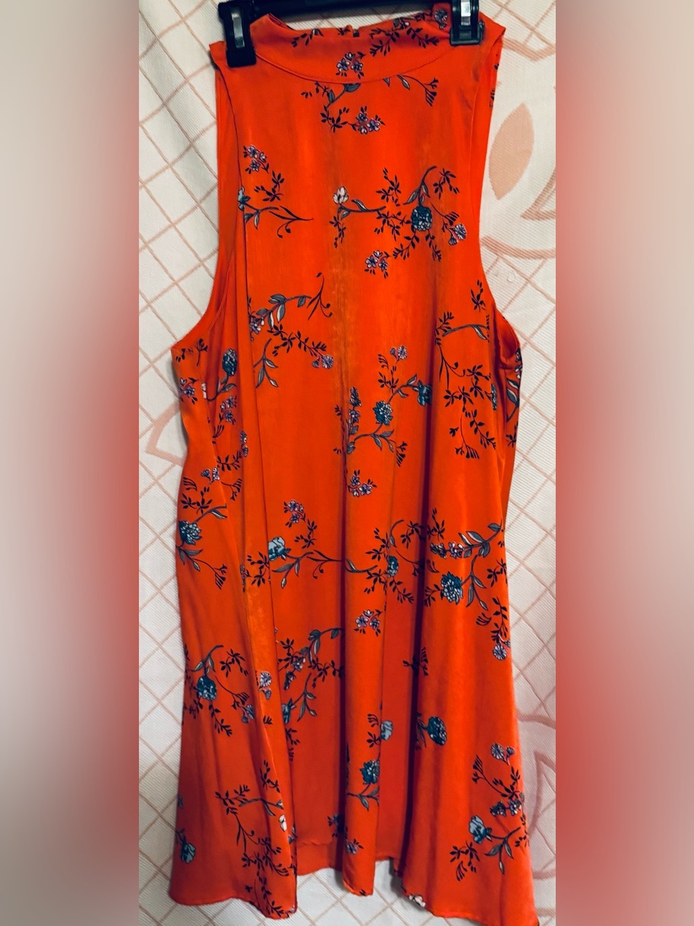 Vibrant Orange Floral Swing Dress